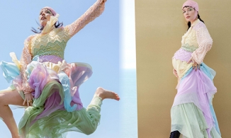 Tháng cuối thai kỳ, Halsey vẫn tự tin khoe bụng bầu trên tạp chí thời trang Allure