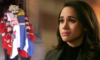 Meghan ở nhà theo dõi tang lễ, gửi vòng hoa và thư tay đến Hoàng thân Philip