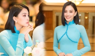 Hoa hậu Tiểu Vy diện áo dài nền nã, đón nhận cương vị mới