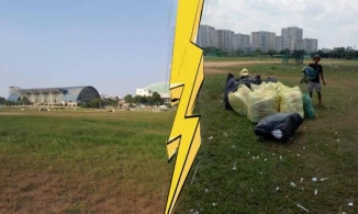 Ê-kíp Mỹ Tâm hỗ trợ ban quản lý SVĐ Phú Thọ dọn sạch rác