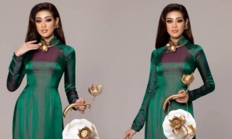 Cuối cùng Hoa hậu Khánh Vân cũng diện áo dài tại Miss Universe