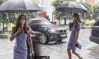 Chỉ cầm ô đi dưới mưa, Công nương Kate nhận được 'mưa' lời khen bởi thần thái ngút ngàn
