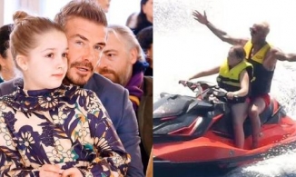 David Beckham cho con gái Harper 10 tuổi lái mô tô nước dù vừa bị cảnh sát nhắc nhở