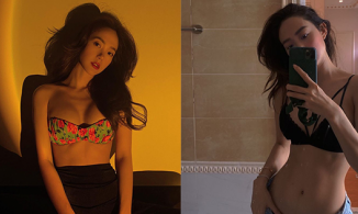 Minh Hằng gia nhập 'trend' vén áo khoe eo thon bụng phẳng của showbiz Việt