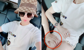 Lệ Quyên thản nhiên đăng ảnh đôi tay Lâm Bảo Châu đặt lên đùi