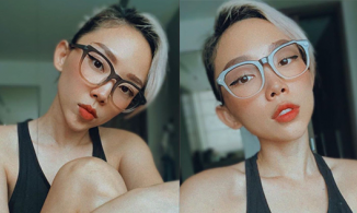 Tóc Tiên tạo dáng với áo mặc nhà, Hoàng Touliver vào bình luận cảm thán