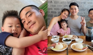 Giấu mặt con gái nhỏ, Quách Ngọc Ngoan lại khoe cận mặt con trai đầu lòng