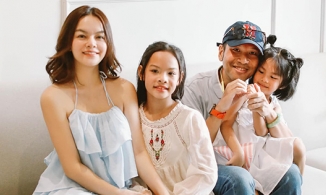 Phạm Quỳnh Anh - Quang Huy đoàn tụ trong tiệc sinh nhật con nhưng vẫn giữ khoảng cách khi chụp hình