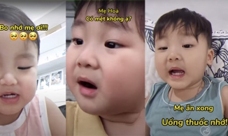 Mới 2 tuổi, con trai Hòa Minzy đã biết thay bố chăm sóc mẹ