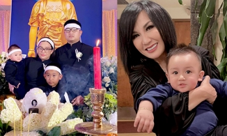 Vợ cũ Bằng Kiều bồng bế cháu trai Phi Nhung, vui vẻ khẳng định đã lên chức bà