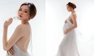 Á hậu Tường San công khai bụng bầu nhưng không nói mang bầu lần mấy