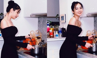 Cẩm Đan lăng xê thời trang nấu ăn kiểu mới, đảm bảo nấu gì cũng 'ngon'