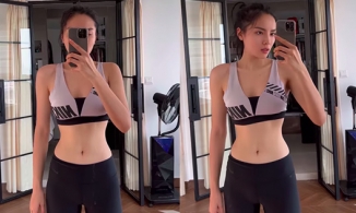 Kỳ Duyên khoe vòng eo 'cổ chai' đẹp từng centimet, sao Việt đua nhau xin bí quyết