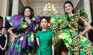 Hòa Minzy lại khiến fan ôm bụng cười khi lọt thỏm giữa H'Hen Niê và Minh Tú 