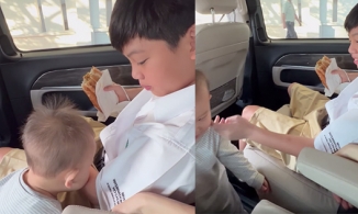 Leon dậy sớm đưa anh hai Subeo đi học, còn đặc biệt hôn tay anh đầy tình cảm