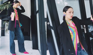 Bảo Anh diện phong cách sơ mi hở rốn đi làm nhưng thực ra là muốn khoe vừa lên chức bà chủ công ty