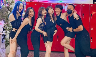 Hoàng Touliver tạo dáng bên hội bạn thân của Tóc Tiên càng nhìn càng... lạ lắm