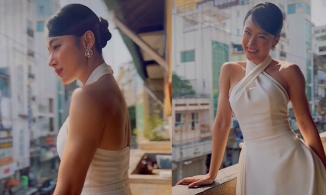 Angela Phương Trinh diện váy nữ tính nhưng cánh tay 'lực điền' vẫn chiếm cả khung hình