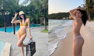 Á hậu Phương Anh tự tin khoe dáng với áo tắm bé xíu dù 'lép' và rạn