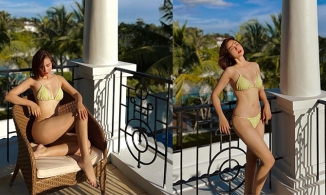 Huyền Lizzie đi biển, loạt ảnh bikini khiến Đình Tú 'câm lặng'