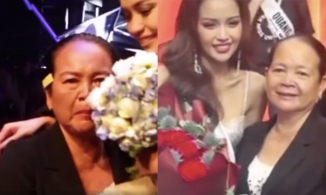 Mẹ Hoa hậu Ngọc Châu cả 2 lần con đăng quang đều mặc một bộ đồ