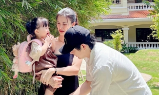 Con gái Đông Nhi - Ông Cao Thắng khóc đến tuột dép trong ngày đầu đi học