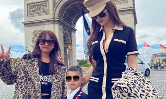 Tin Giải Trí 1/7: 2 con Huyền Baby diện cả cây đồ hiệu đắt tiền đi Pháp