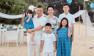 Con trai Jennifer Phạm cao gầy, trầm tư khi đoàn tụ với mẹ và bố dượng