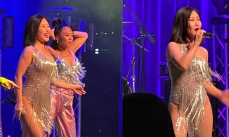 Hương Tràm diện đồ như áo tắm lên sân khấu, thân hình tăng cân trông thấy 