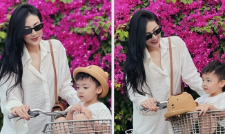 Á hậu Tú Anh bị con trai 3 tuổi chê 'mẹ không trang điểm không xinh đâu'
