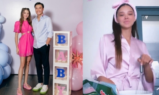 Vợ Bùi Tiến Dũng lộ mặt mộc khác xa ảnh chỉnh sửa tự đăng