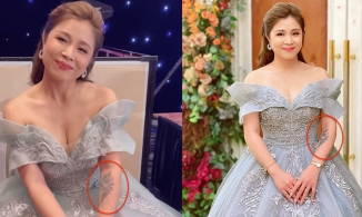 MC Hoàng Linh thoải mái để lộ 'vết mực hình sư tử' ở tay khi đi làm