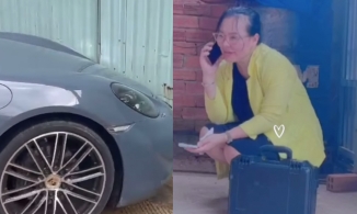 Vợ đại gia của Quý Bình lái siêu xe đâm vào cửa công trình, phản ứng của nam diễn viên gây chú ý