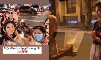 Đỗ Thị Hà 'mệt rã người' khi đi phát cơm từ thiện đến 1h sáng