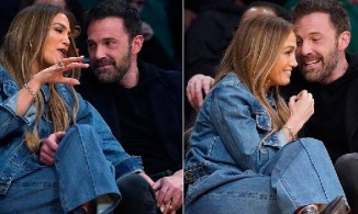 Jennifer Lopez và Ben Affleck quấn quýt khi xem bóng rổ, bất chấp ánh mắt của hàng nghìn người