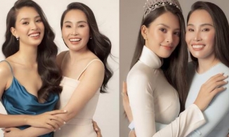 Mẹ Hoa hậu Tiểu Vy đẹp nổi bật khung hình khi chụp ảnh cùng con gái