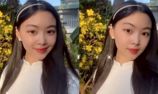 Con gái MC Quyền Linh diện áo dài trắng đơn giản mà xinh như công chúa