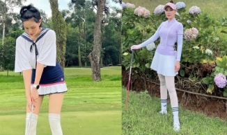 Giữa lùm xùm nữ ca sĩ mượn chồng, Quỳnh Thư đăng ảnh chơi golf và triết lý về hạnh phúc