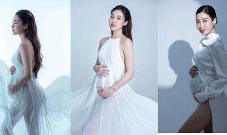 Hoa hậu Đỗ Mỹ Linh hé lộ hình ảnh mang thai con đầu lòng, nhan sắc đằm thắm của phu nhân hào môn