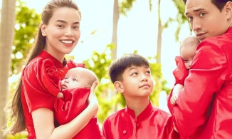 Gia đình Hồ Ngọc Hà diện áo dài đỏ ngày mùng 1 Tết, Su beo gây chú ý nhất