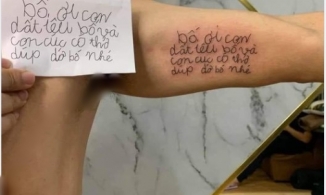 Ông bố xăm hình lên tay để giữ lại nét chữ đầu đời của con gái 4 tuổi