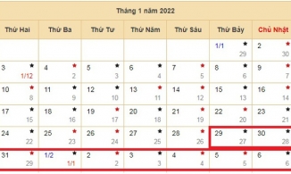 Lịch nghỉ Tết Nguyên đán Nhâm Dần năm 2022: Người lao động được nghỉ 9 ngày