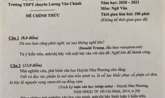 Câu nói của ông Trump xuất hiện trong đề thi học sinh giỏi Văn