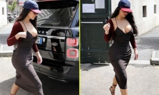 'Siêu vòng 3' Kim Kardashian ăn mặc như gái mười tám đi chơi tại Ý