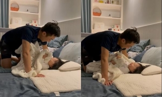 Cường Đô La chơi ú tim với con gái Suchin, xứng danh ông bố nghiện con 