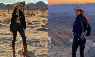 Chi Pu hóa thân thành cao bồi gợi cảm, mặc nội y đứng giữa sa mạc