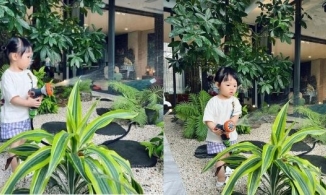 Sinh ra ngậm thìa vàng, Suchin nhà Cường Đôla vẫn chăm làm việc nhà từ bé, hết rửa xe đến tưới cây