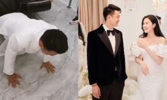 Cầu thủ Thành Chung buộc phải ăn chanh tươi, hít đất mới được phép đón dâu