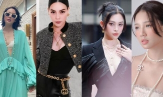 Sao Việt lăng xê mốt phối vòng cổ với váy hở: Hà Hồ sang chảnh, Tiểu Vy khoe thềm ngực quyến rũ