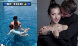 Chồng Tây tươi cười hớn hở như không có chuyện gì xảy ra sau 1 ngày tuyên bố ly hôn MC Hoàng Oanh 